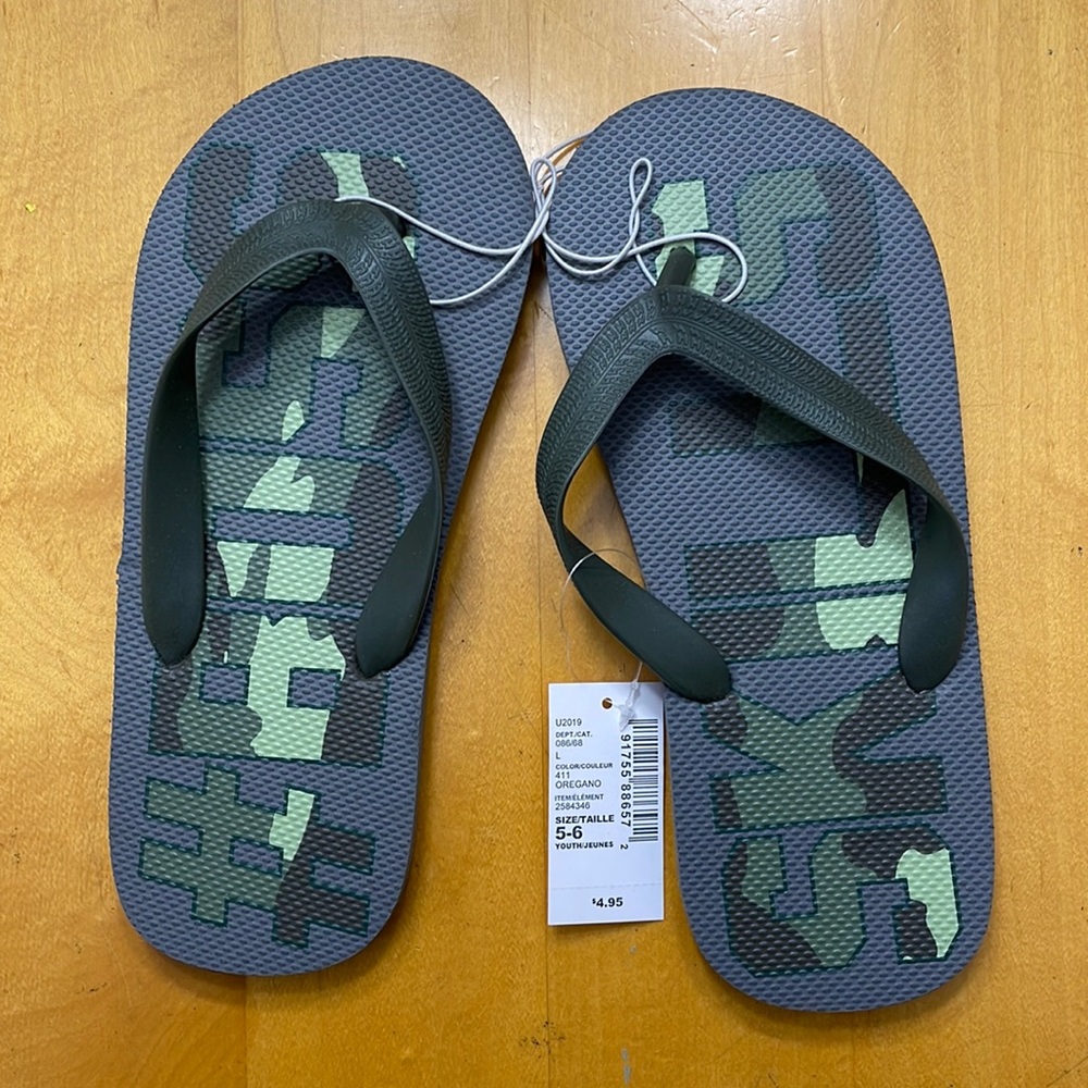 The Childrens Place #BossSkills Boys Flip Flops Size 5-6